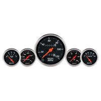Thumbnail for AutoMeter Gauge Kit 5 Pc. 3-1/8in. & 2-1/16in. Mech. Speedo. Wtmp & Oilp Designer Blk