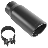 Thumbnail for MagnaFlow Tip Stainless Black Coated Single Wall Round Single Outlet 5in Dia 3.5in Inlet 14.5in L