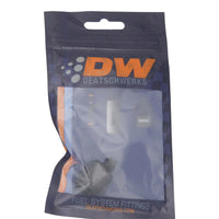 Thumbnail for DeatschWerks 6AN Female Flare Swivel to 5/16in Single Hose Barb - Anodized Matte Black