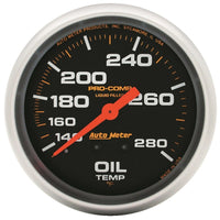 Thumbnail for Autometer Liquid Filled Mechanical 66.7mm 140-280 deg F Oil Termperature Gauge Includes 6 ft Tubing
