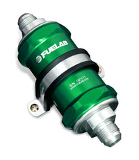 Thumbnail for Fuelab 818 In-Line Fuel Filter Standard -6AN In/Out 10 Micron Fabric - Green