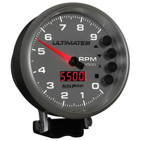 Thumbnail for Autometer 5 inch Ultimate III Playback Tachometer 9000 RPM - Silver