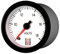 Thumbnail for Autometer Stack 52mm 8-18V Pro Stepper Motor Battery Voltage Gauge - White