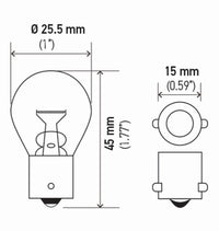 Thumbnail for Hella Bulb 12V 21W Ba15S S8 Amber (2)