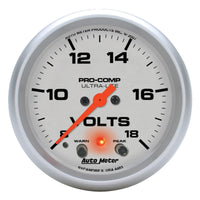 Thumbnail for Autometer Ultra-Lite 2 5/8in 18V Voltmeter w/ Peak & Warn