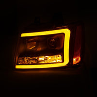 Thumbnail for ANZO 07-14 Chevy Tahoe Projector Headlights w/ Plank Style Design Black w/ Amber