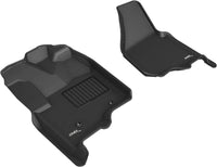 Thumbnail for 3D MAXpider 12-16 Ford F-250 350 450 Bucket Seats No Floor Shift Kagu 1st Row Floormats - Black