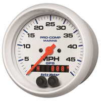 Thumbnail for Autometer Marine White 3 3/8in 50MPH GPS Speedometer Gauge