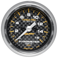 Thumbnail for Autometer Carbon Fiber 52mm 1600 Deg F Electronic EGT Gauge Kit