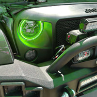 Thumbnail for Oracle 7in High Powered LED Headlights - Black Bezel - Green