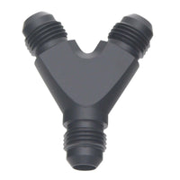 Thumbnail for DeatschWerks 6AN Male Flare to 6AN Male Flare to 6AN Male Flare Y Fitting - Anodized Matte Black