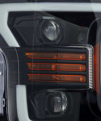 Thumbnail for AlphaRex 18-20 Ford F-150 LUXX LED Proj Headlights Plank Style Jet Blk w/Activ Light/Seq Signal/DRL