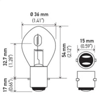 Thumbnail for Hella Bulb 6260 12V 60/60W Ba20D B11 S2