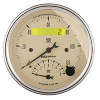 Thumbnail for AutoMeter Gauge Tach/Speedo 3-3/8in. 120MPH & 8K RPM Elec. Program. Antq Beige