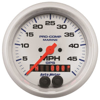 Thumbnail for Autometer Marine White 3 3/8in 50MPH GPS Speedometer Gauge