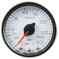 Thumbnail for Autometer Spek-Pro Gauge Vac/Boost 2 1/16in 30Inhg-30psi Stepper Motor W/Peak & Warn White/Black