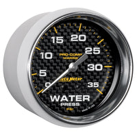Thumbnail for Autometer Marine Carbon Fiber Mechanical 2-5/8in 0-35PSI Water Pressure Gage