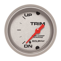Thumbnail for Autometer Marine Silver Ultra-Lite 2-1/16in 0 Down 90 Up Electric Trim Level Gauge