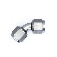 Thumbnail for DeatschWerks 8AN Flare Female Swivel 45-Degree to 8AN Flare Female Swivel - Anodized Matte Black