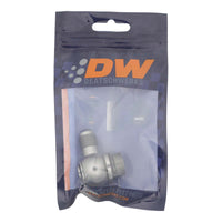 Thumbnail for DeatschWerks 8AN ORB Male to 6AN Male Flare Low Profile 90-Degree Swivel - Anodized DW Titanium