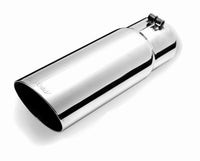 Thumbnail for Gibson Round Single Wall Angle-Cut Tip - 3.5in OD/2.75in Inlet/10in Length - Stainless