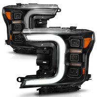 Thumbnail for Anzo 18-20 Ford F-150 Full Led Projector Light Bar Headlights Black Amber