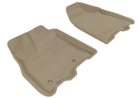 Thumbnail for 3D MAXpider 2011-2012 Toyota Sienna Kagu 1st Row Floormat - Tan