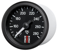 Thumbnail for Autometer Stack 52mm 140-280 Deg F 1/8in NPTF Male Pro Stepper Motor Oil Temp Gauge - Black