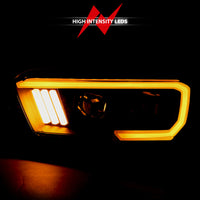 Thumbnail for ANZO 2016-2017 Toyota Tacoma Projector Headlights w/ Plank Style Switchback Black w/ Amber
