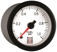 Thumbnail for Autometer Stack 52mm 0-1 Bar M10 Male Pro Stepper Motor Fuel Pressure Gauge - White