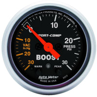 Thumbnail for Autometer Sport-Comp 52mm 30 PSI Electronic Peak Memory/Warning Boost Gauge