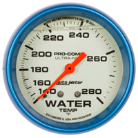 Thumbnail for Autometer Ultra-Nite 2-5/8in 140-280 Degree Liquid Filled Mechanical Glow In Dark Water Temp Gauge