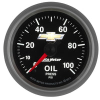 Thumbnail for AutoMeter Gauge Oil Press 2-1/16in. 100PSI Digital Stepper Motor Chevy Gold Bowtie