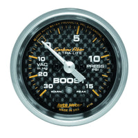 Thumbnail for Autometer Carbon Fiber 52mm 15 PSI Electronic Boost Gauge