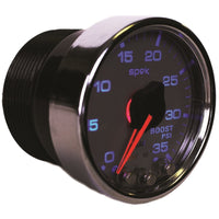 Thumbnail for Autometer Spek-Pro Gauge Boost 2 1/16in 35psi Stepper Motor W/Peak & Warn Silver/Chrome