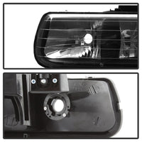Thumbnail for Xtune Chevy TahOE 00-06 Amber Crystal Headlights w/ Bumper Lights Black HD-JH-CSIL99-SET-AM-BK