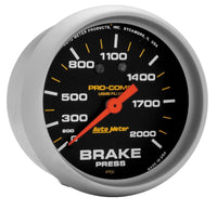 Thumbnail for AutoMeter Gauge Brake Press 2-5/8in. 2000PSI Liquid Filled Mech Pro-Comp