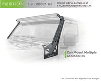 Thumbnail for DV8 Offroad 2018+ JL/Gladiator Picatinny Rail A-Pillar Pod LED Light Mount