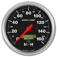 Thumbnail for Autometer Sport-Comp 5 inch 160 MPH Electronic Speedometer Gauge w/LCD Odometer