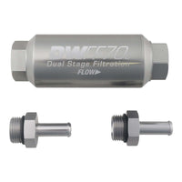 Thumbnail for DeatschWerks 3/8in 10 Micron 70mm Compact In-Line Fuel Filter Kit
