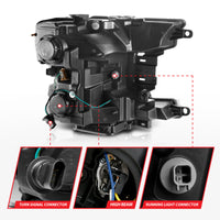 Thumbnail for ANZO 2018-2019 Ford F-150 Projector Plank Style H.L. Black Amber (Without Switchback)