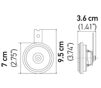 Thumbnail for Hella Horn Bl Blk Disc Ht Mcycle 12V Univ