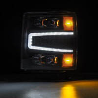 Thumbnail for AlphaRex 04-15 Chevy 1500HD NOVA-Series LED Proj Headlights Black w/Activ Light/Seq Signal & SB DRL
