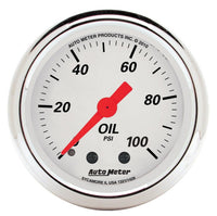 Thumbnail for AutoMeter Gauge Oil Press 2-1/16in. 100PSI Mech Arctic White
