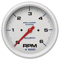 Thumbnail for Autometer Marine White Ultra-Lite 5in In-Dash Tachometer 0-6K RPM