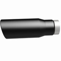 Thumbnail for MagnaFlow Tip Stainless Black Coated Single Wall Round Single Outlet 5in Dia 3.5in Inlet 14.5in L