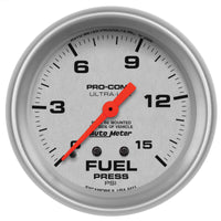Thumbnail for Autometer Ultra-Lite 2 5/8inMechanical Fuel Presure Gauge 15psi