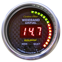 Thumbnail for Autometer Carbon Fiber 52mm AFR or LAMBDA Digital Wideband Air/Fuel Ratio PRO Wideband A/F Kit
