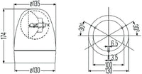 Thumbnail for Hella Rotating Lamp H 24V Yellow Mg24 2Rl