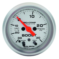 Thumbnail for Autometer Ultra-Lite 52mm 15 PSI Electronic Boost Gauge  w/ Peak & Warn